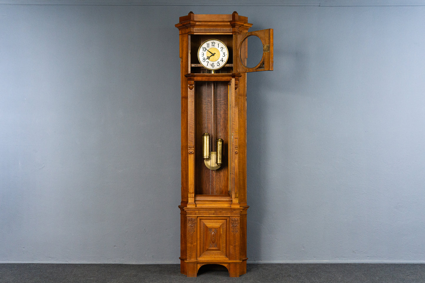 seltene Lenzkirch Eckstanduhr, Gründerzeit Übergang Jugendstil um 1900 - Clock Standuhr Uhr Alt Antik MÖBLINGER