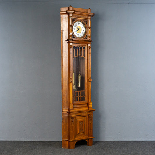 seltene Lenzkirch Eckstanduhr, Gründerzeit Übergang Jugendstil um 1900 - Clock Standuhr Uhr Alt Antik MÖBLINGER