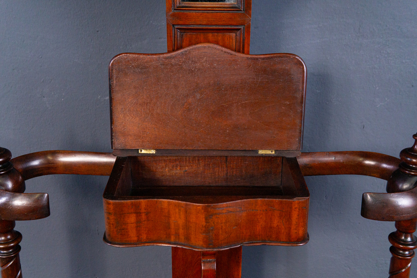 Victorian Garderobe Spiegel Flur Schrank Regal Alt Antik MÖBLINGER 2410_0903