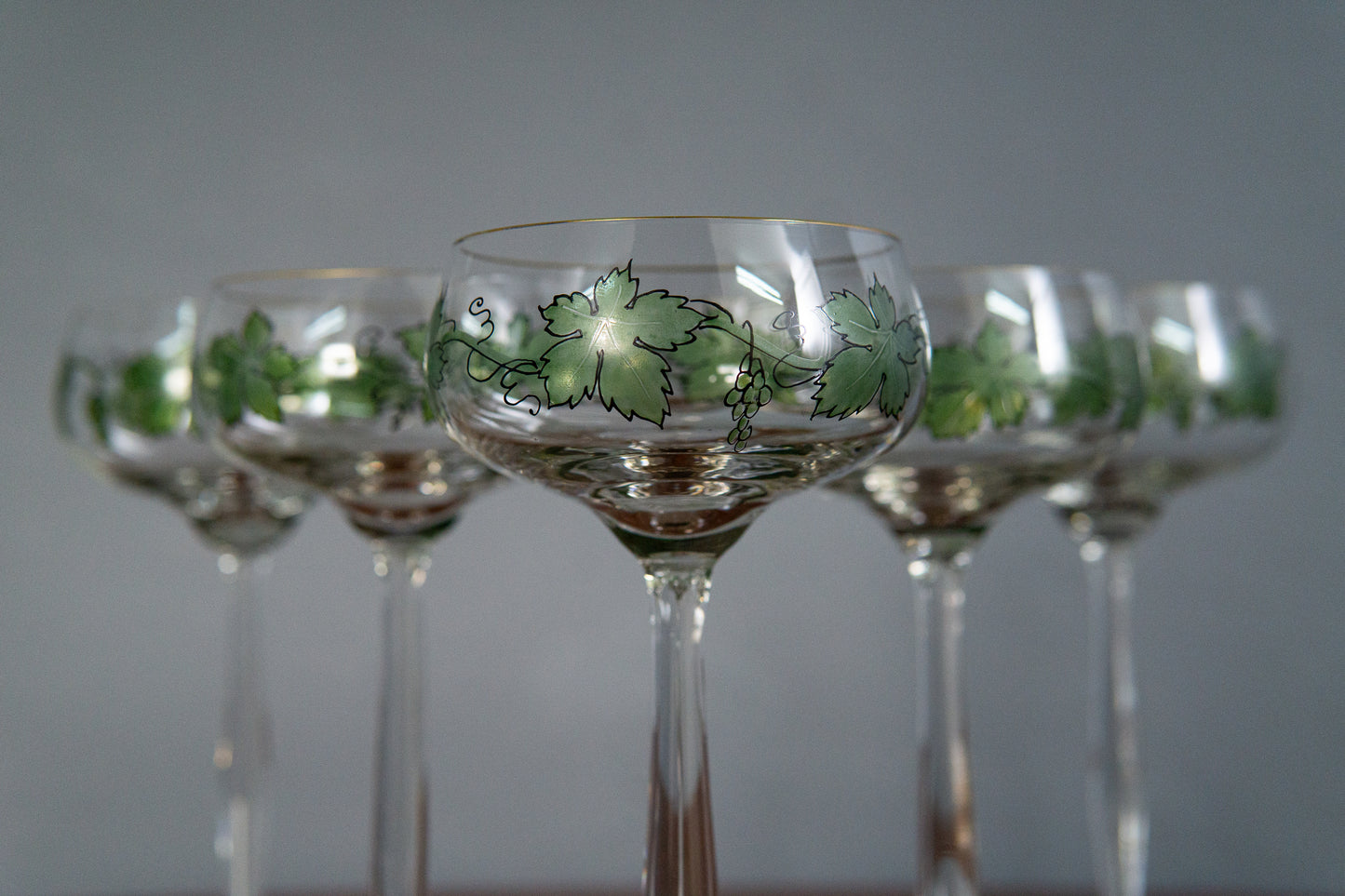 Sehr seltene 6er SetJugendstil Weingläser von Theresienthal - Design Hans Christiansen 1900-1905