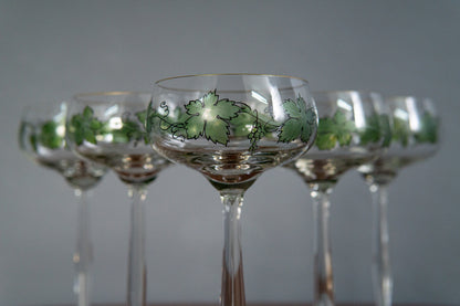 Sehr seltene 6er SetJugendstil Weingläser von Theresienthal - Design Hans Christiansen 1900-1905