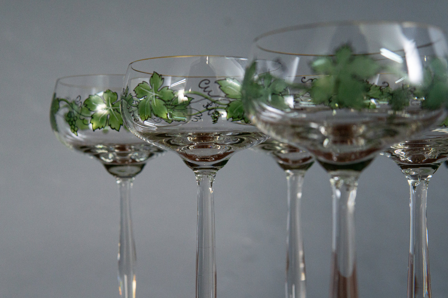 Sehr seltene 6er SetJugendstil Weingläser von Theresienthal - Design Hans Christiansen 1900-1905