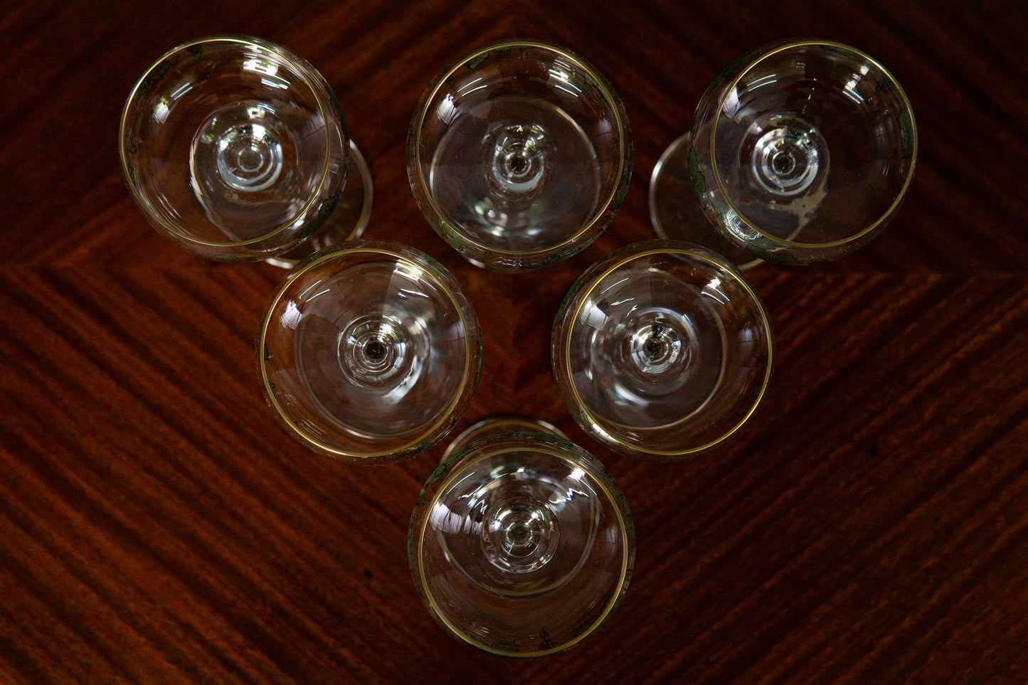 Sehr seltene 6er SetJugendstil Weingläser von Theresienthal - Design Hans Christiansen 1900-1905