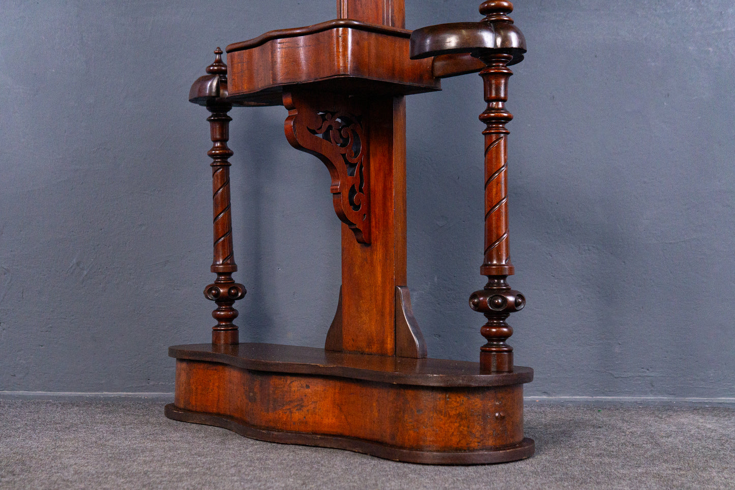 Victorian Garderobe Spiegel Flur Schrank Regal Alt Antik MÖBLINGER 2410_0903