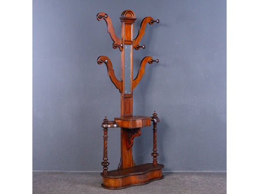Victorian Garderobe Spiegel Flur Schrank Regal Alt Antik MÖBLINGER 2410_0903