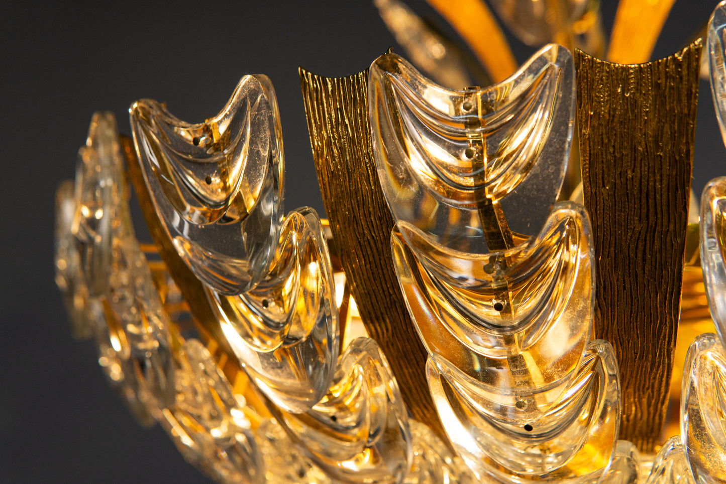 seltener Mid-Century Kronleuchter von Palwa, 1960er Jahre - exklusive Leuchte Glas Lampe Deckenleuchte Vintage Alt MÖBLINGER