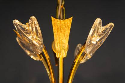 seltener Mid-Century Kronleuchter von Palwa, 1960er Jahre - exklusive Leuchte Glas Lampe Deckenleuchte Vintage Alt MÖBLINGER