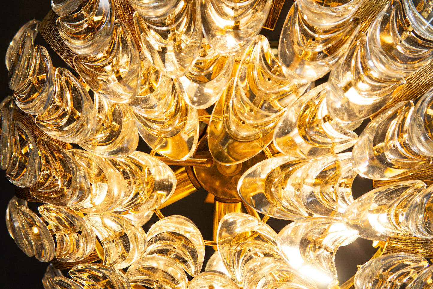 seltener Mid-Century Kronleuchter von Palwa, 1960er Jahre - exklusive Leuchte Glas Lampe Deckenleuchte Vintage Alt MÖBLINGER