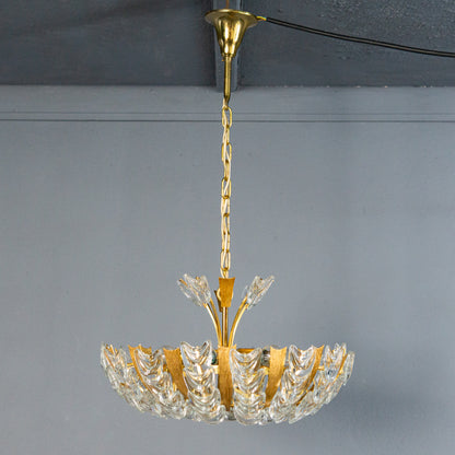 seltener Mid-Century Kronleuchter von Palwa, 1960er Jahre - exklusive Leuchte Glas Lampe Deckenleuchte Vintage Alt MÖBLINGER