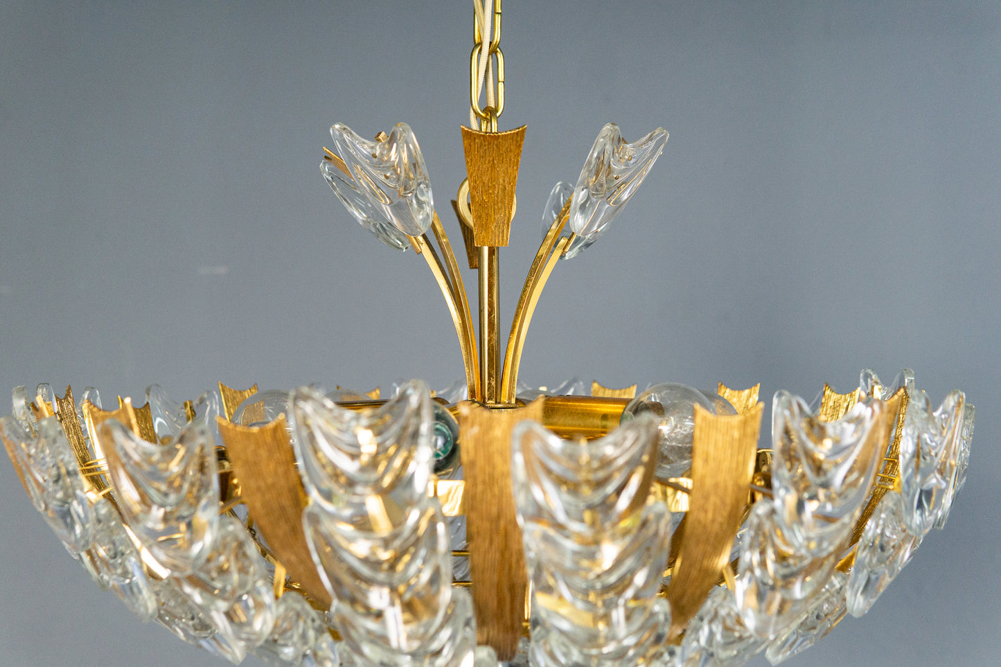 seltener Mid-Century Kronleuchter von Palwa, 1960er Jahre - exklusive Leuchte Glas Lampe Deckenleuchte Vintage Alt MÖBLINGER