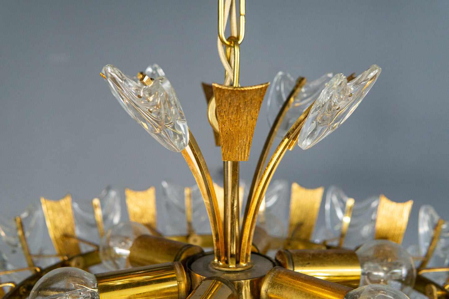 seltener Mid-Century Kronleuchter von Palwa, 1960er Jahre - exklusive Leuchte Glas Lampe Deckenleuchte Vintage Alt MÖBLINGER