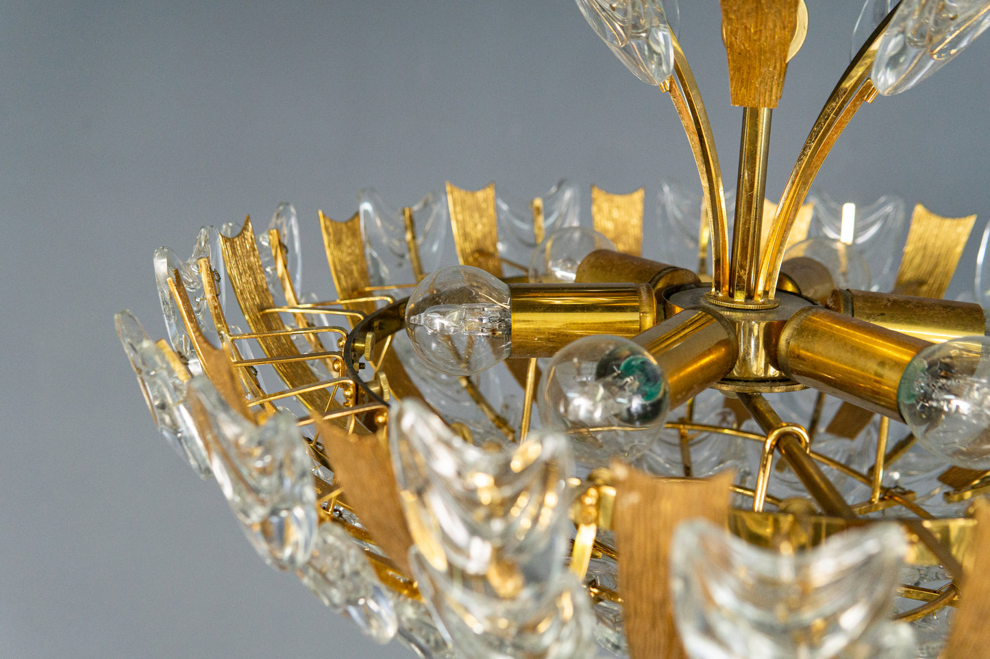 seltener Mid-Century Kronleuchter von Palwa, 1960er Jahre - exklusive Leuchte Glas Lampe Deckenleuchte Vintage Alt MÖBLINGER