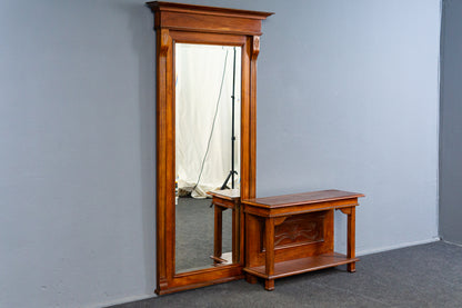Eleganter Großer Jugendstil Spiegel mit Konsole, Anfang des 20.Jahrhunderts - Wandspiegel Flur Garderobe Mirror Alt Antik MÖBLINGER