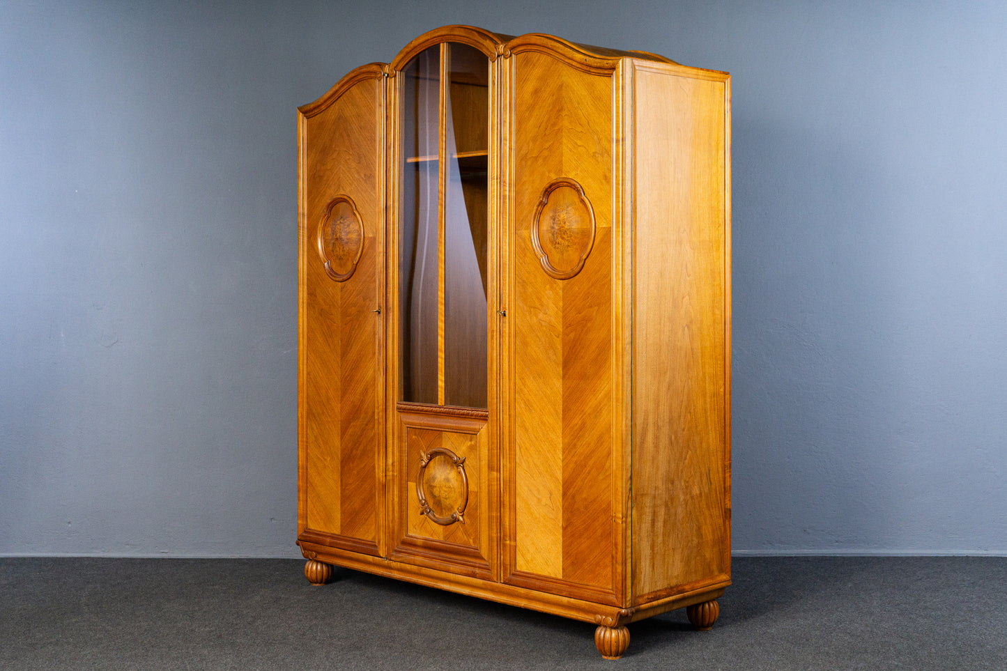 außergewöhnlicher Jugendstil Kleiderschrank, Anfang des 20.Jahrhunderts - Wäscheschrank Kommode Garderobe Regal Alt Antik MÖBLINGER
