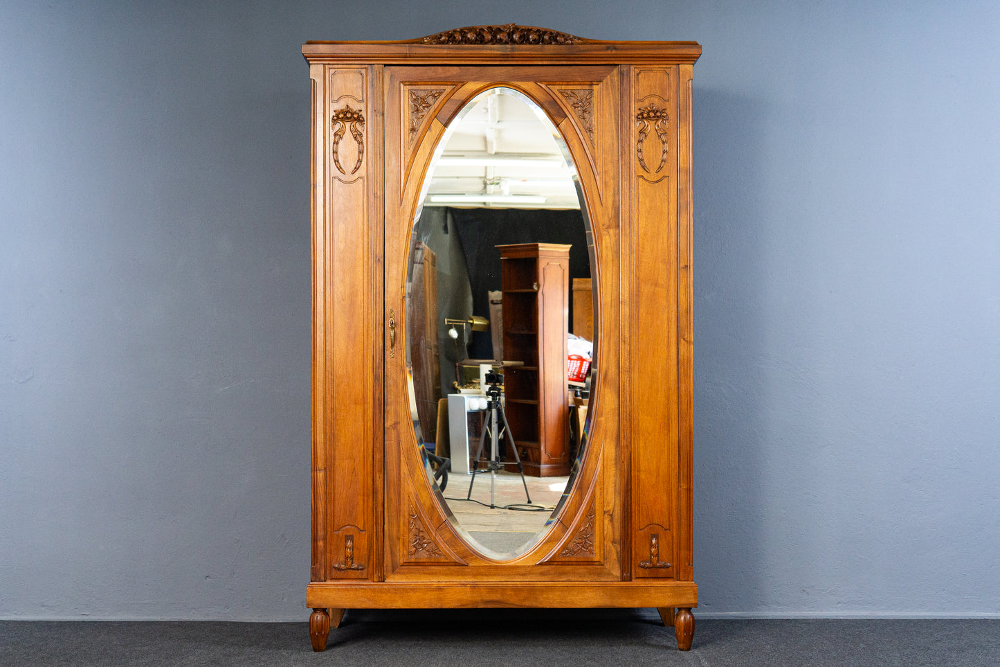 wunderschöner französischer Jugendstil Kleiderschrank, Anfang des 20.Jahrhunderts - Garderobe Schrank Wäscheschank Kommode Regal Alt Antik MÖBLINGER