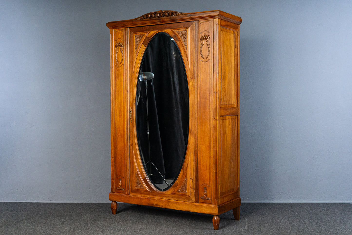 wunderschöner französischer Jugendstil Kleiderschrank, Anfang des 20.Jahrhunderts - Garderobe Schrank Wäscheschank Kommode Regal Alt Antik MÖBLINGER