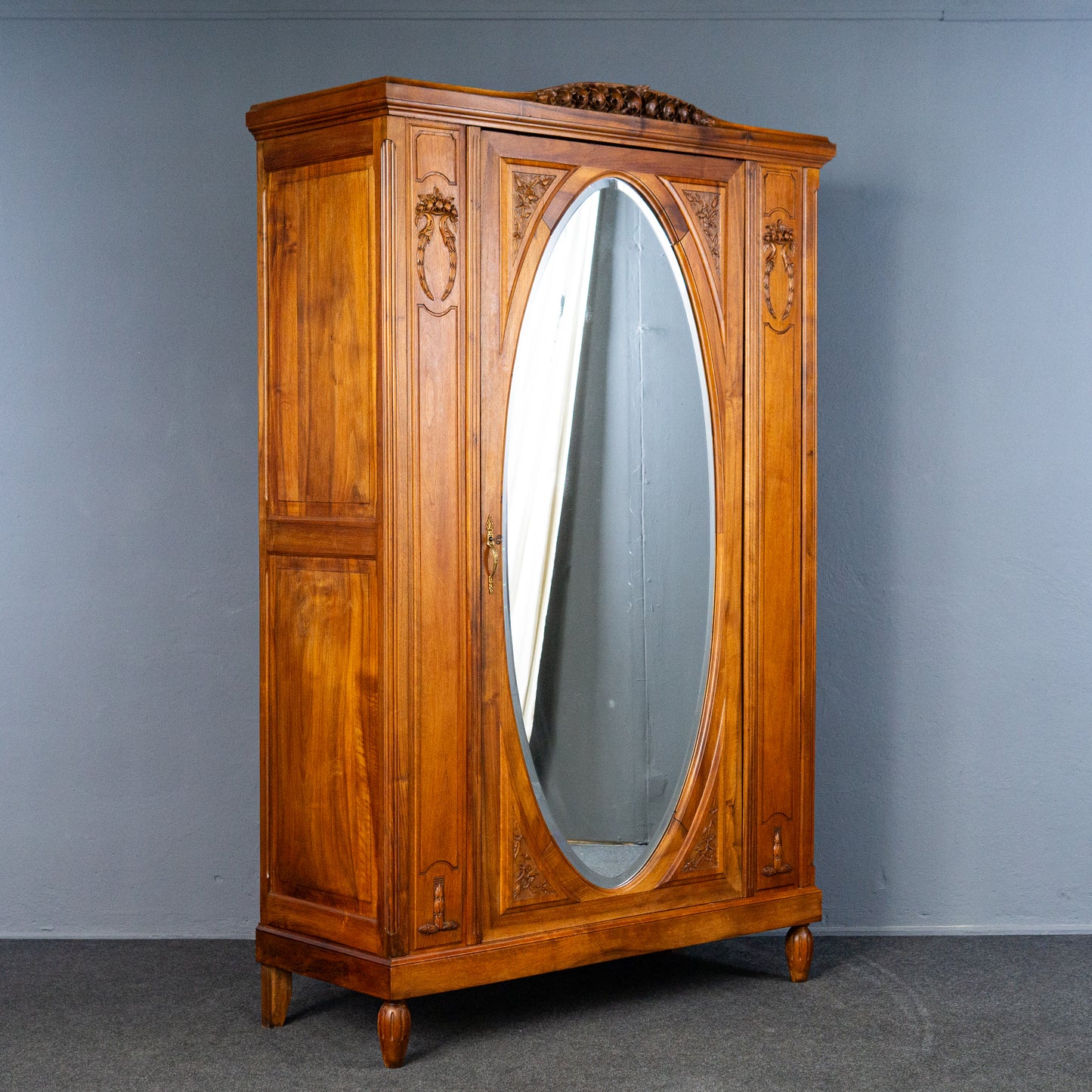 wunderschöner französischer Jugendstil Kleiderschrank, Anfang des 20.Jahrhunderts - Garderobe Schrank Wäscheschank Kommode Regal Alt Antik MÖBLINGER