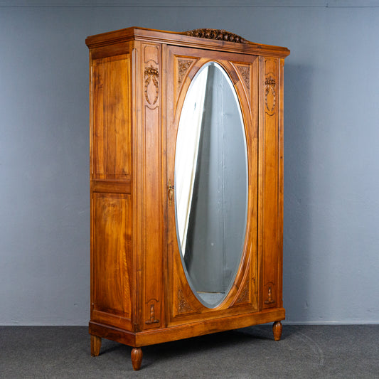 wunderschöner französischer Jugendstil Kleiderschrank, Anfang des 20.Jahrhunderts - Garderobe Schrank Wäscheschank Kommode Regal Alt Antik MÖBLINGER