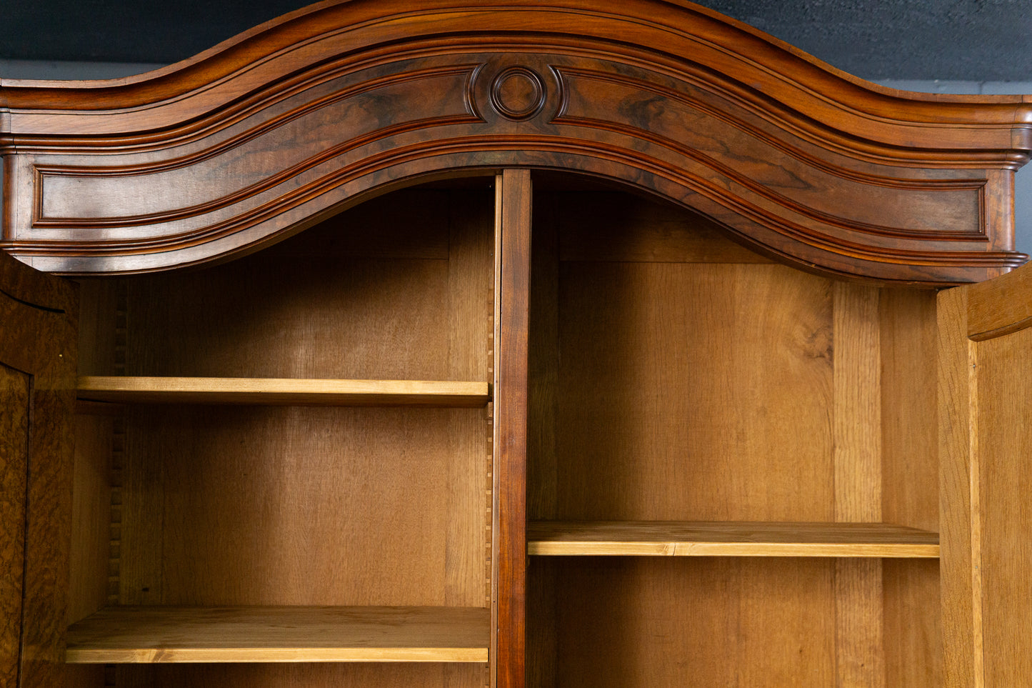 eleganter asymmetrischer Kleiderschrank, Jugendstil um 1900 - Garderobe Regal Kommode Alt Antik MÖBLINGER