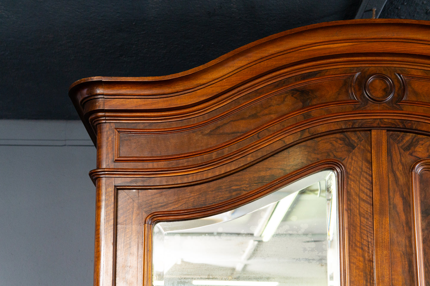 eleganter asymmetrischer Kleiderschrank, Jugendstil um 1900 - Garderobe Regal Kommode Alt Antik MÖBLINGER