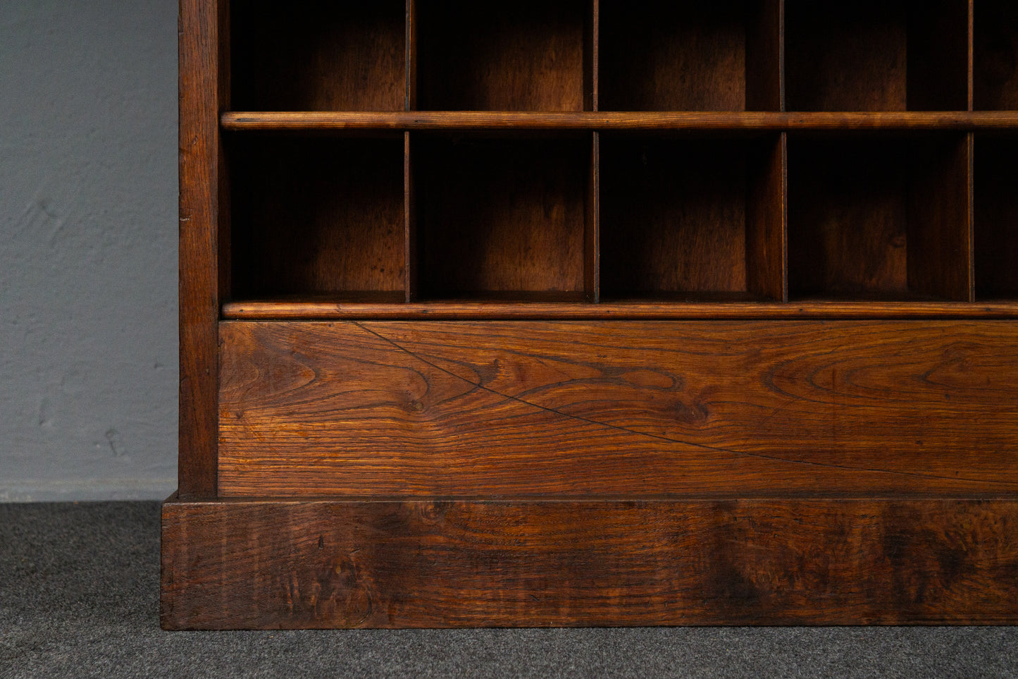 seltene französische Bibliothek aus Massivholz um 1900 - Karteikarten Regal Schrank Raumteiler Büro Kommode Vintage Alt Antik MÖBLINGER
