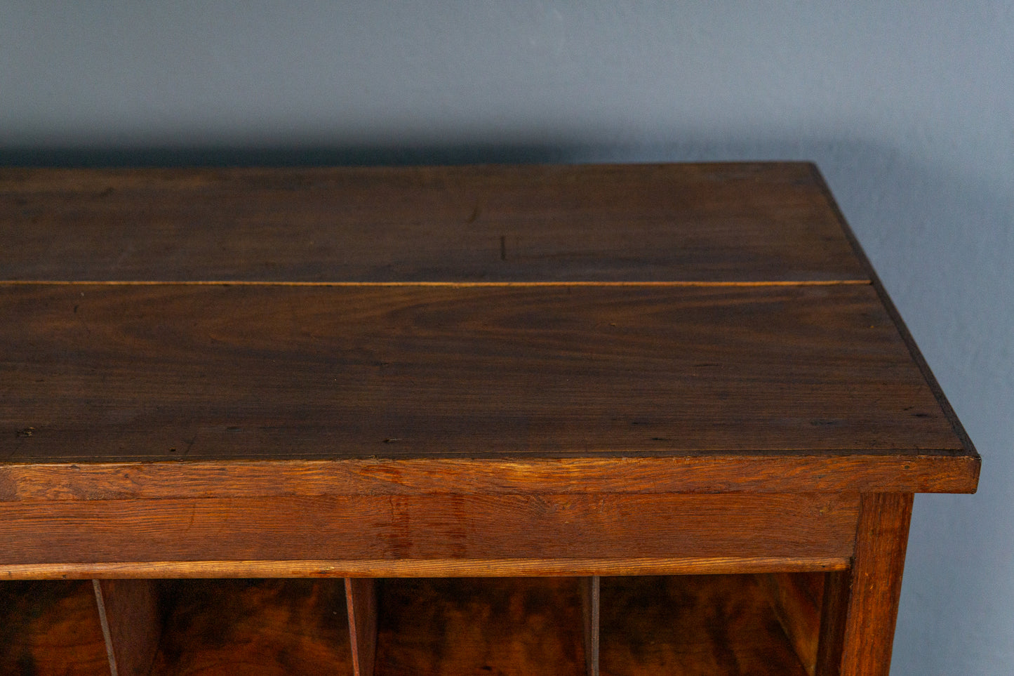 seltene französische Bibliothek aus Massivholz um 1900 - Karteikarten Regal Schrank Raumteiler Büro Kommode Vintage Alt Antik MÖBLINGER