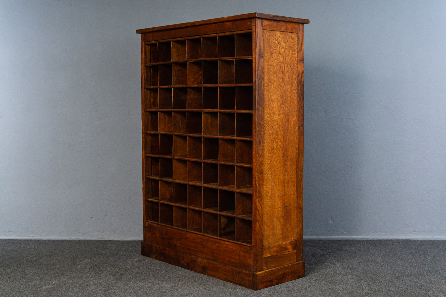 seltene französische Bibliothek aus Massivholz um 1900 - Karteikarten Regal Schrank Raumteiler Büro Kommode Vintage Alt Antik MÖBLINGER