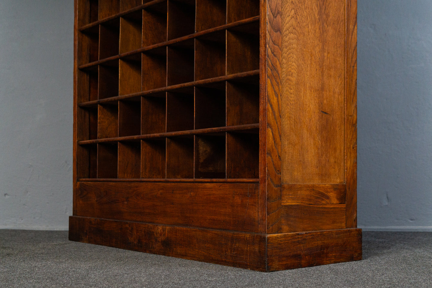 seltene französische Bibliothek aus Massivholz um 1900 - Karteikarten Regal Schrank Raumteiler Büro Kommode Vintage Alt Antik MÖBLINGER