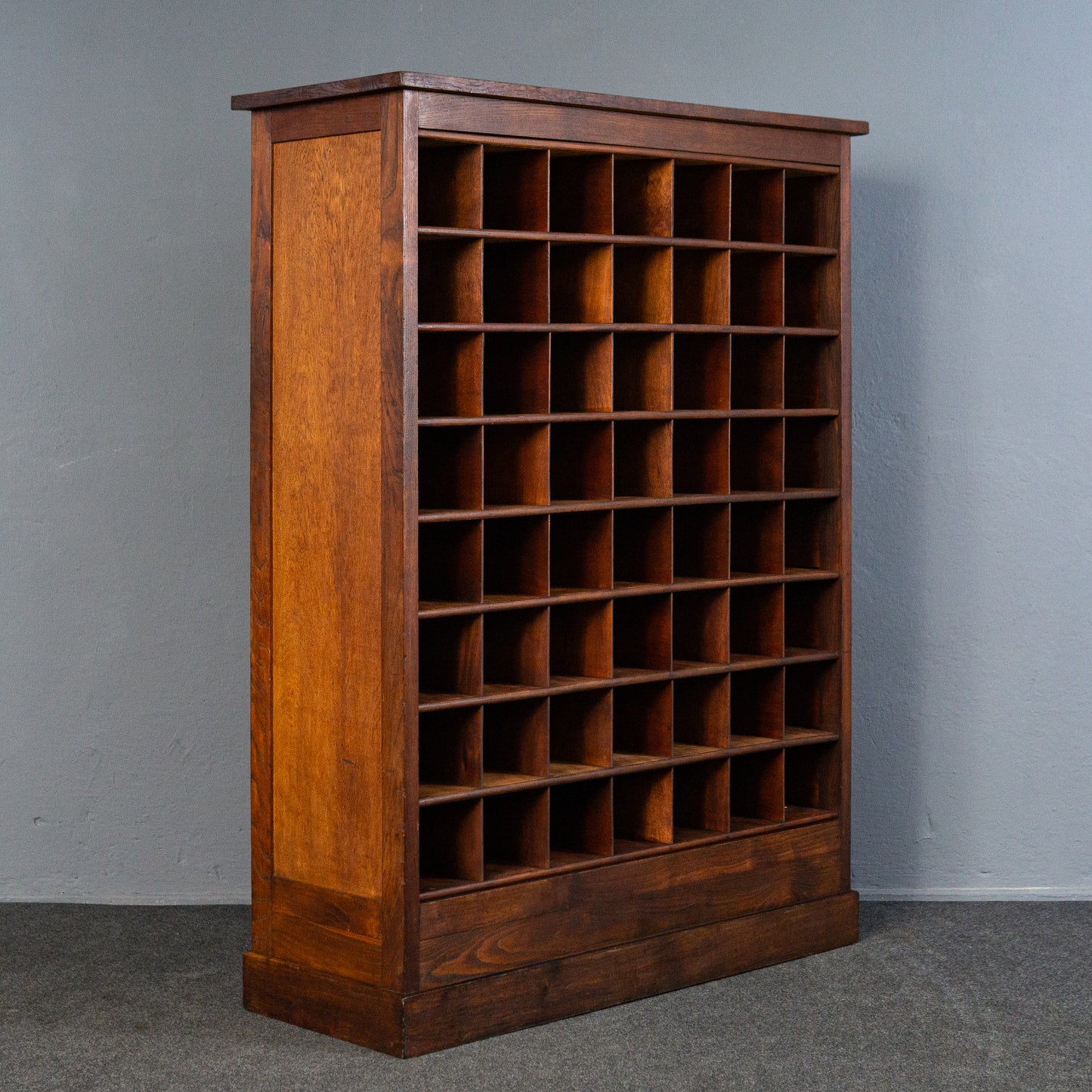 seltene französische Bibliothek aus Massivholz um 1900 - Karteikarten Regal Schrank Raumteiler Büro Kommode Vintage Alt Antik MÖBLINGER