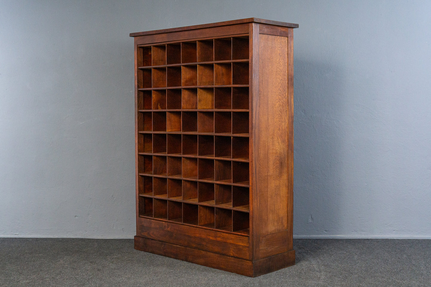 seltene französische Bibliothek aus Massivholz um 1900 - Karteikarten Regal Schrank Raumteiler Büro Kommode Vintage Alt Antik MÖBLINGER