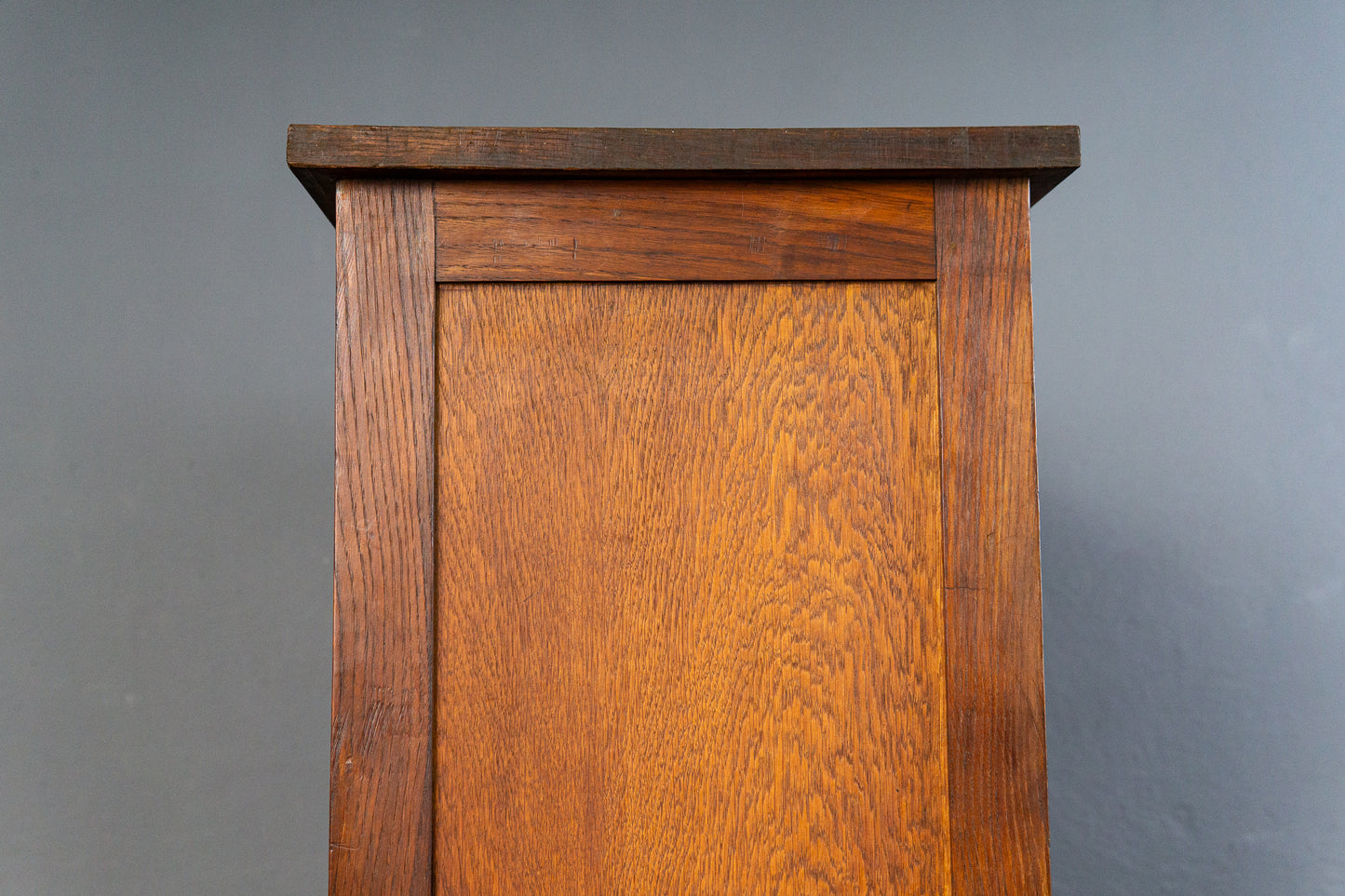 seltene französische Bibliothek aus Massivholz um 1900 - Karteikarten Regal Schrank Raumteiler Büro Kommode Vintage Alt Antik MÖBLINGER