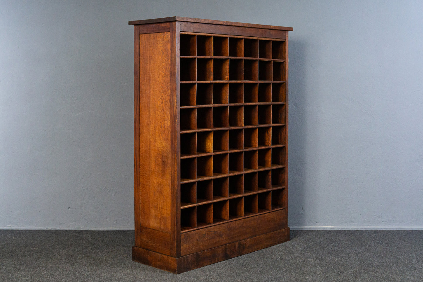 seltene französische Bibliothek aus Massivholz um 1900 - Karteikarten Regal Schrank Raumteiler Büro Kommode Vintage Alt Antik MÖBLINGER