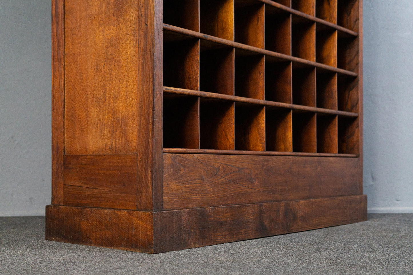 seltene französische Bibliothek aus Massivholz um 1900 - Karteikarten Regal Schrank Raumteiler Büro Kommode Vintage Alt Antik MÖBLINGER