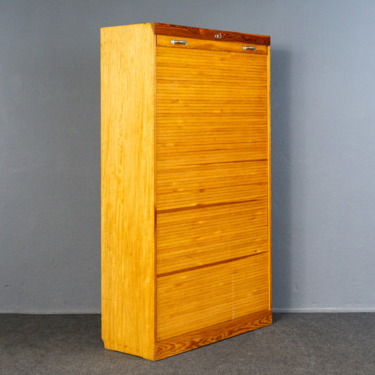 Praktischer Vintage Rollladenschrank, Mid-Century - Aktenschrank Kommode Regal Schrank Büro Alt MÖBLINGER