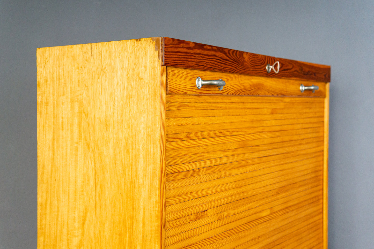 Praktischer Vintage Rollladenschrank, Mid-Century - Aktenschrank Kommode Regal Schrank Büro Alt MÖBLINGER