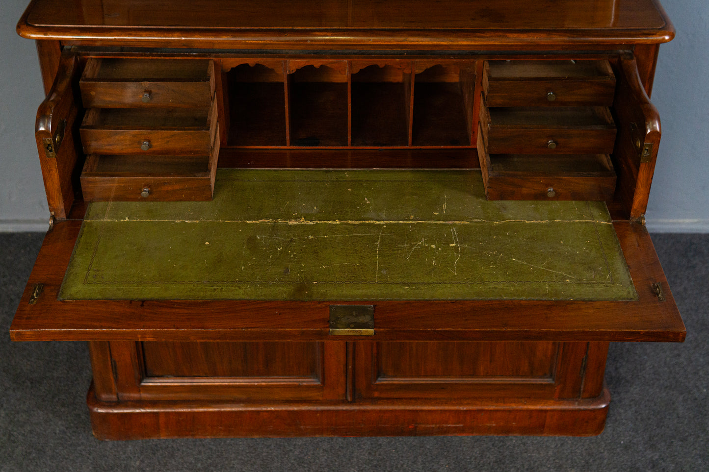 eleganter englischer Bücherschrank, um 1900 - Büro-Bookcase Regal Sekretär Schreibtisch Schrank Alt Antik MÖBLINGER
