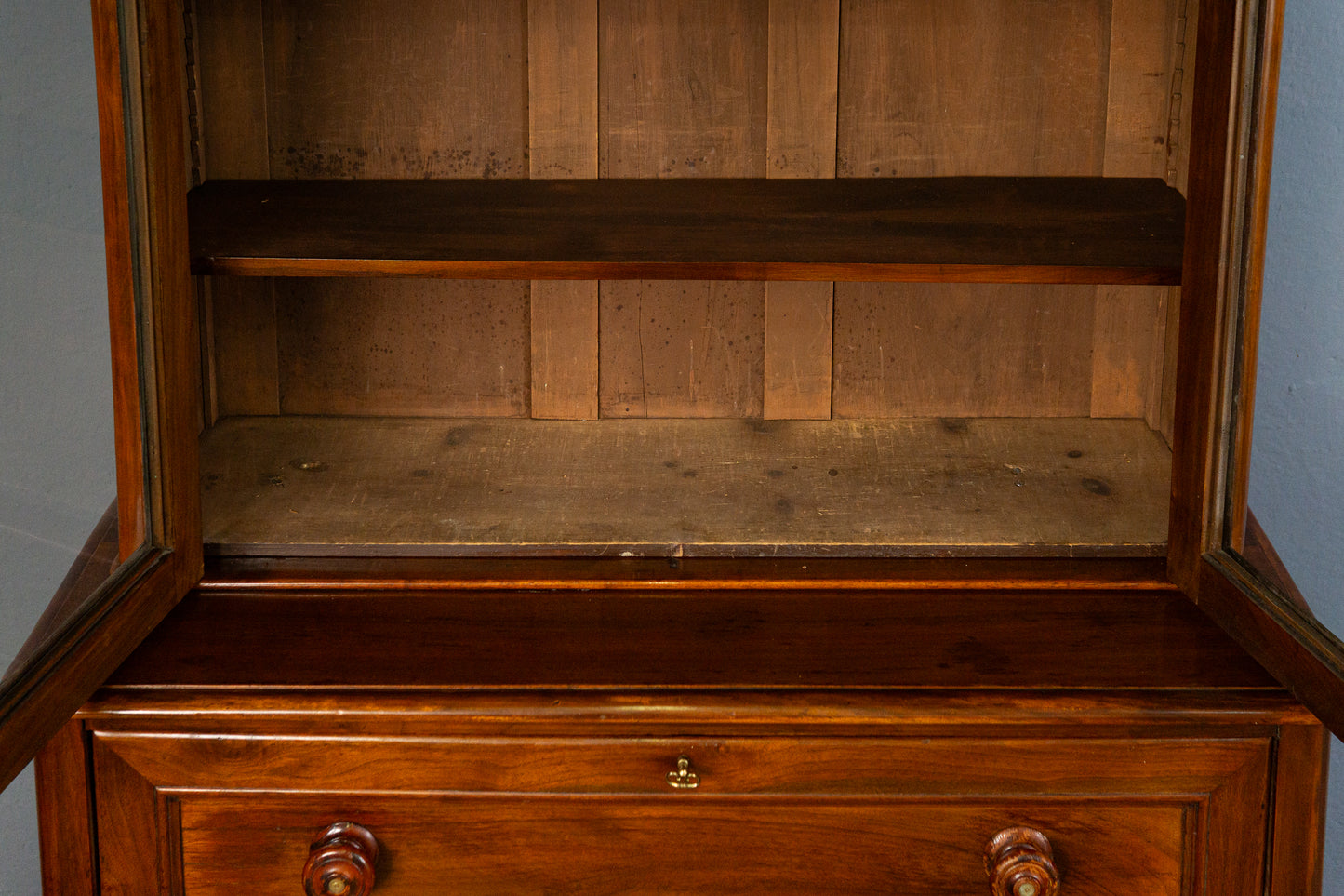 eleganter englischer Bücherschrank, um 1900 - Büro-Bookcase Regal Sekretär Schreibtisch Schrank Alt Antik MÖBLINGER