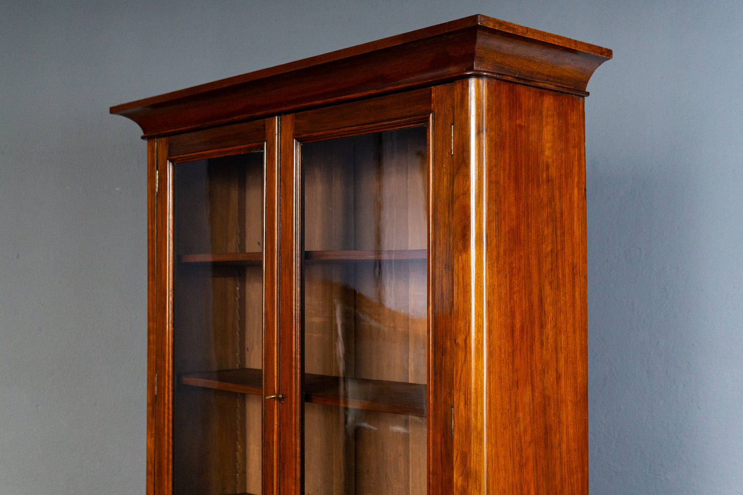eleganter englischer Bücherschrank, um 1900 - Büro-Bookcase Regal Sekretär Schreibtisch Schrank Alt Antik MÖBLINGER