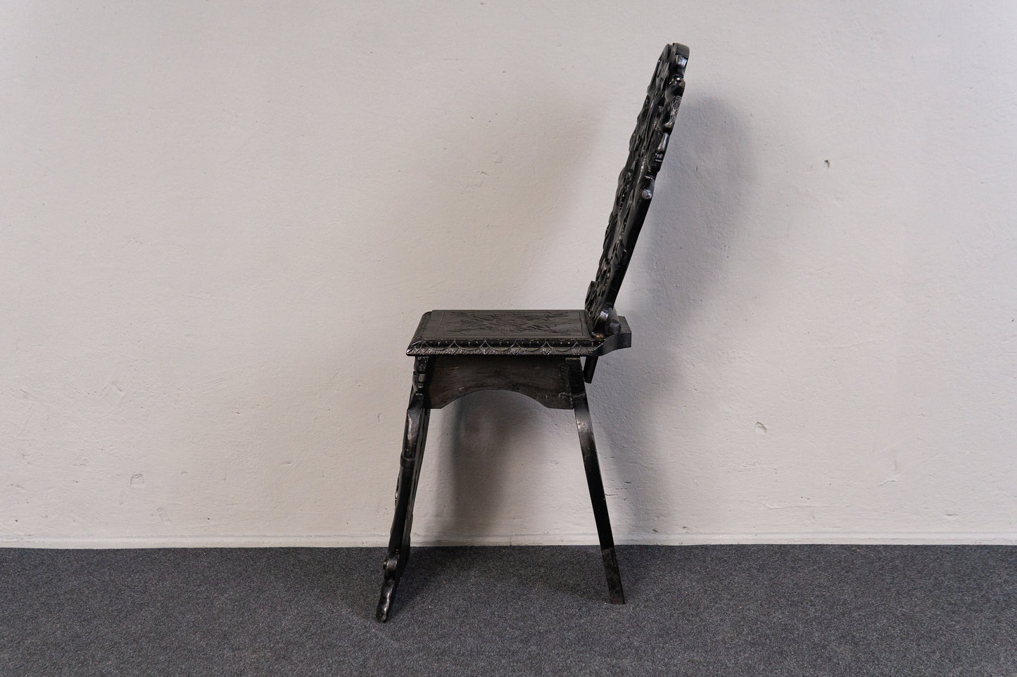 Außergewöhnliches 3er Set Sgabello Brettstühle, 2.Hälfte des 19.Jahrhunderts - Historismus Italienische Stühle Sessel Tisch Alt Antik MÖBLINGER