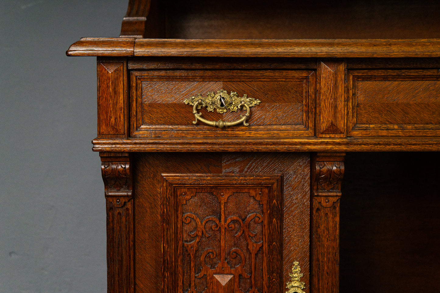 rest. Schreibtisch Sekretär Tisch Desk Büro Eiche Antik MÖBLINGER 2411_1304