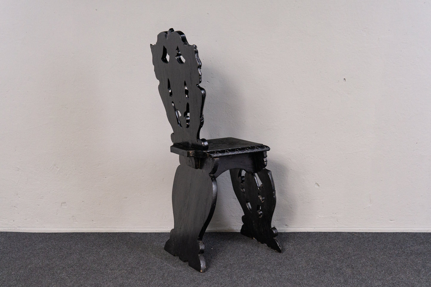 Außergewöhnliches 3er Set Sgabello Brettstühle, 2.Hälfte des 19.Jahrhunderts - Historismus Italienische Stühle Sessel Tisch Alt Antik MÖBLINGER