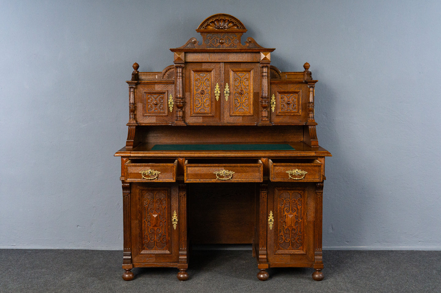 rest. Schreibtisch Sekretär Tisch Desk Büro Eiche Antik MÖBLINGER 2411_1304