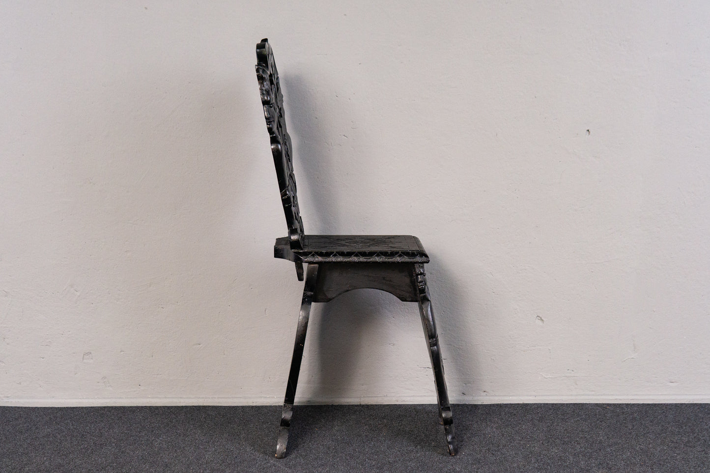 Außergewöhnliches 3er Set Sgabello Brettstühle, 2.Hälfte des 19.Jahrhunderts - Historismus Italienische Stühle Sessel Tisch Alt Antik MÖBLINGER