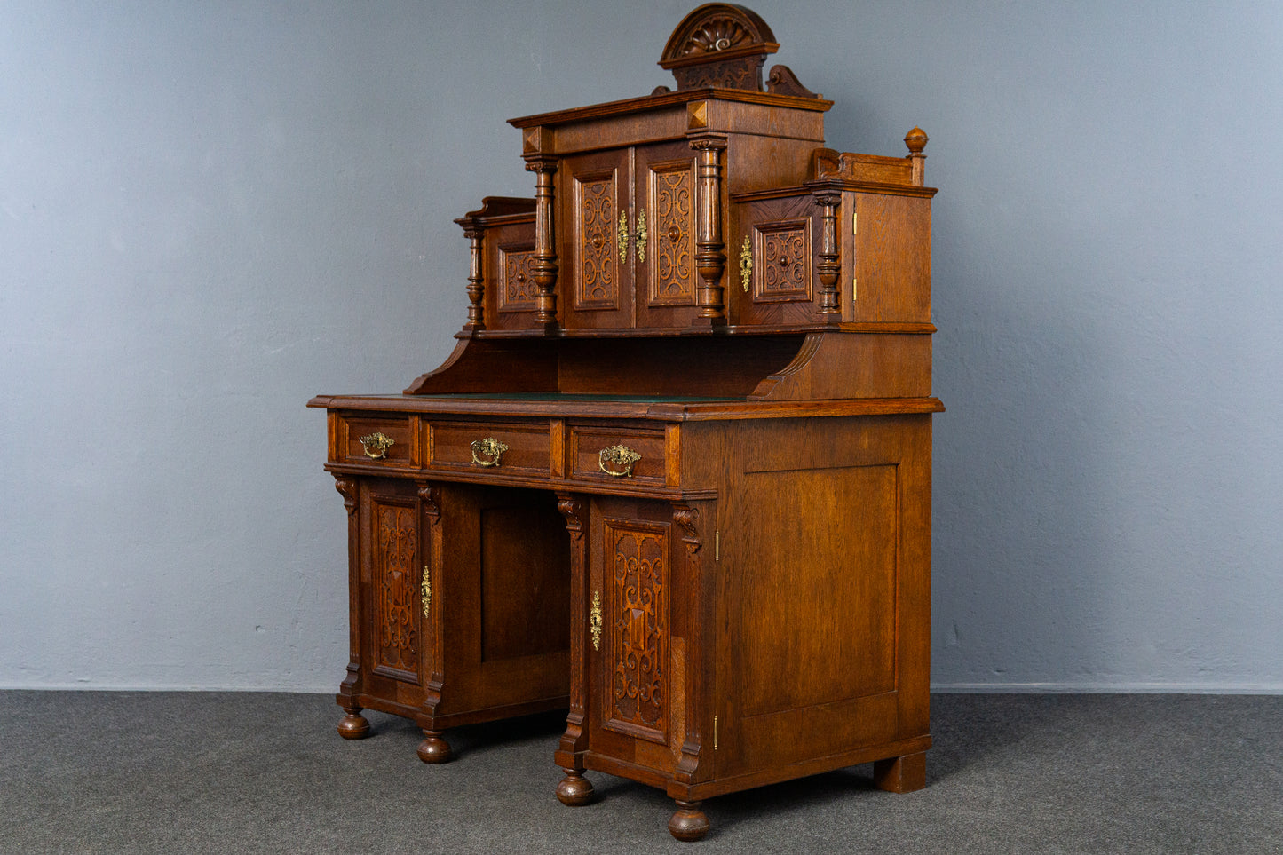 rest. Schreibtisch Sekretär Tisch Desk Büro Eiche Antik MÖBLINGER 2411_1304