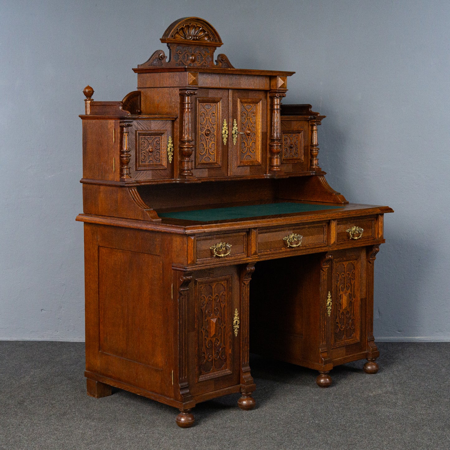 rest. Schreibtisch Sekretär Tisch Desk Büro Eiche Antik MÖBLINGER 2411_1304