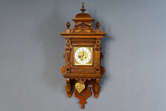 Feine Gründerzeit Wanduhr, Ende des 19.Jahrhunderts - Antik Freischwinger Clock Wanduhr Regulator Alt MÖBLINGER