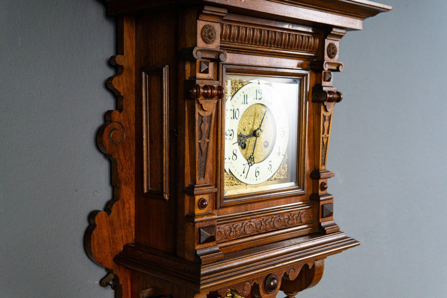 Feine Gründerzeit Wanduhr, Ende des 19.Jahrhunderts - Antik Freischwinger Clock Wanduhr Regulator Alt MÖBLINGER