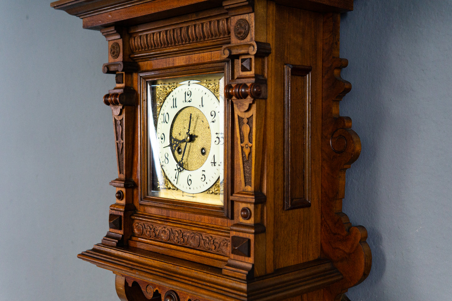 Feine Gründerzeit Wanduhr, Ende des 19.Jahrhunderts - Antik Freischwinger Clock Wanduhr Regulator Alt MÖBLINGER