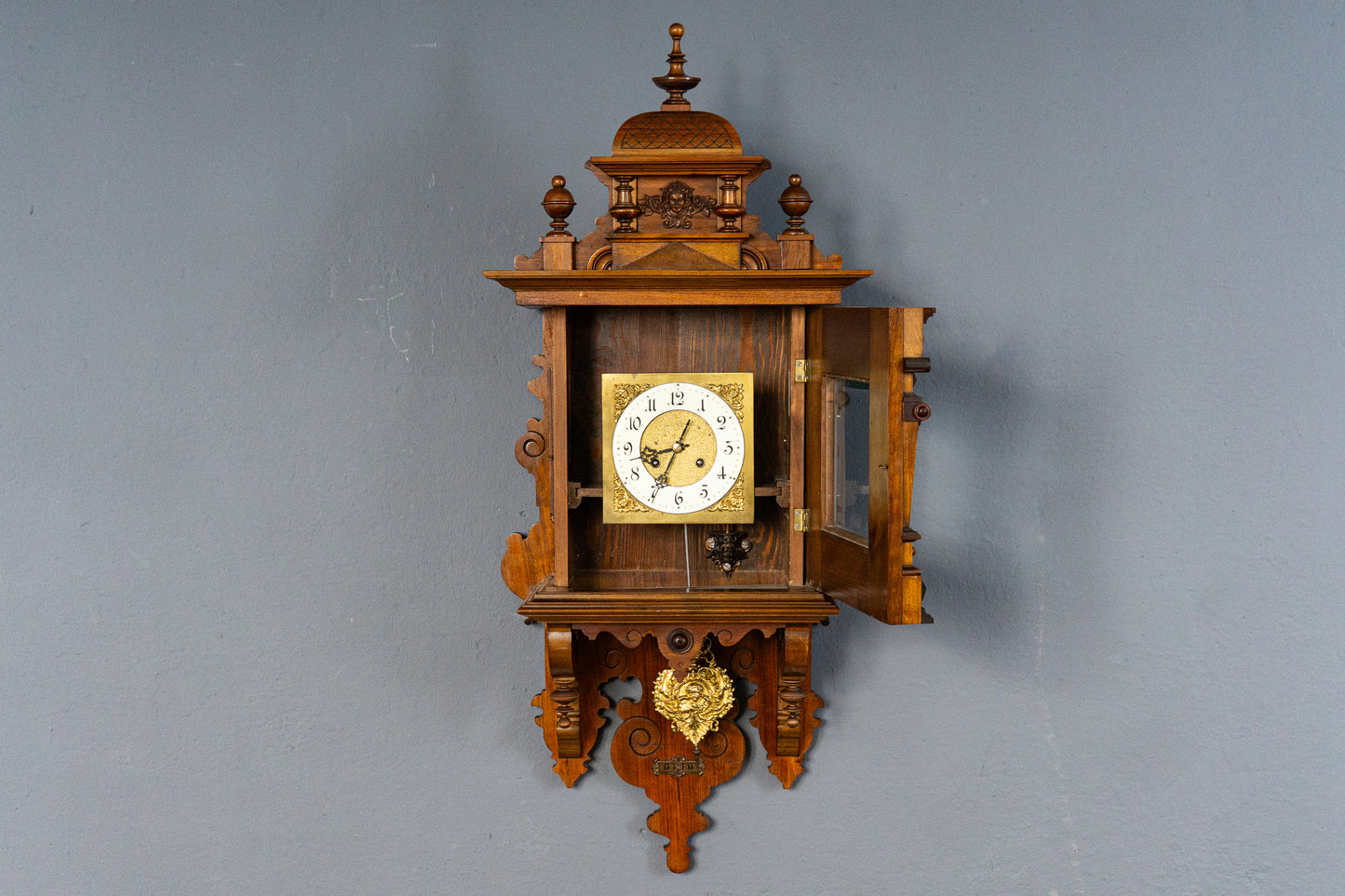 Feine Gründerzeit Wanduhr, Ende des 19.Jahrhunderts - Antik Freischwinger Clock Wanduhr Regulator Alt MÖBLINGER