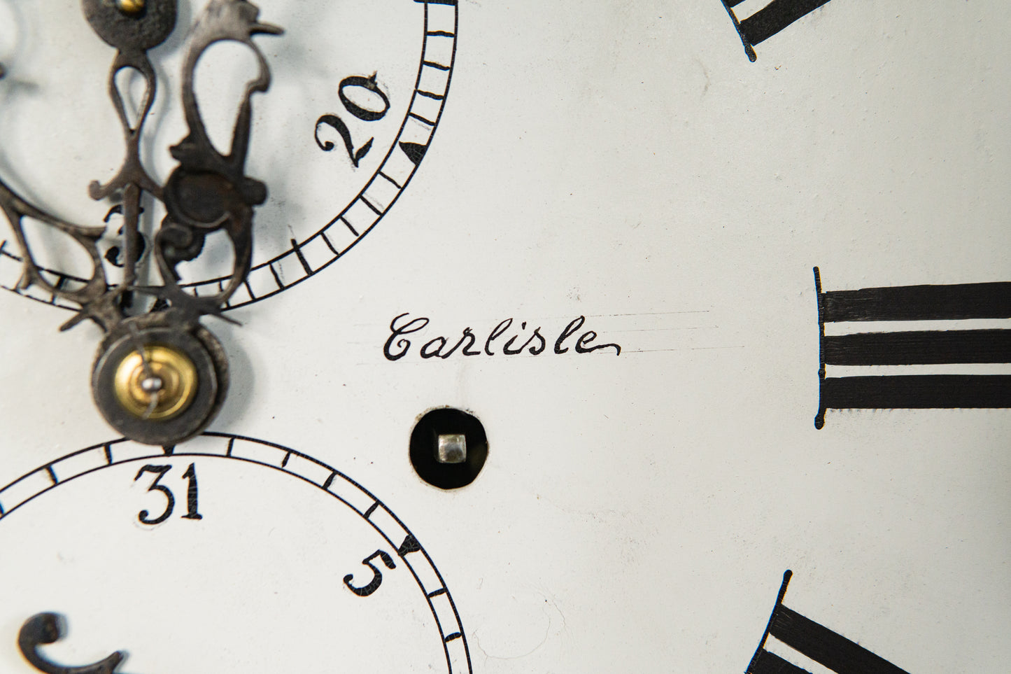 Elegante Englische Standuhr, 1.Hälfte des 19.Jahrhunderts - Clock Wohnzimmer Pendel Gewichte Uhrwerk Uhr Alt Antik MÖBLINGER